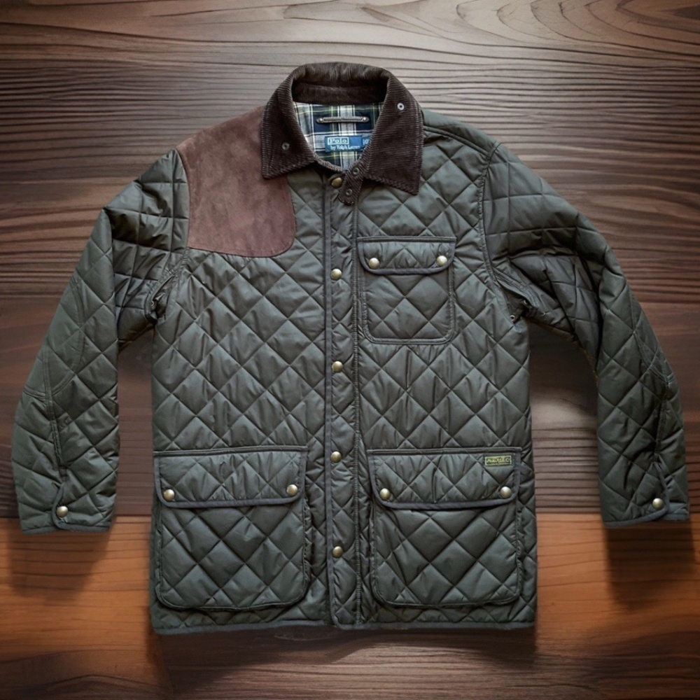 VTG POLO RALPH LAUREN Kempton Men's L Olive Green Puffer Quilted Hunting Jacket